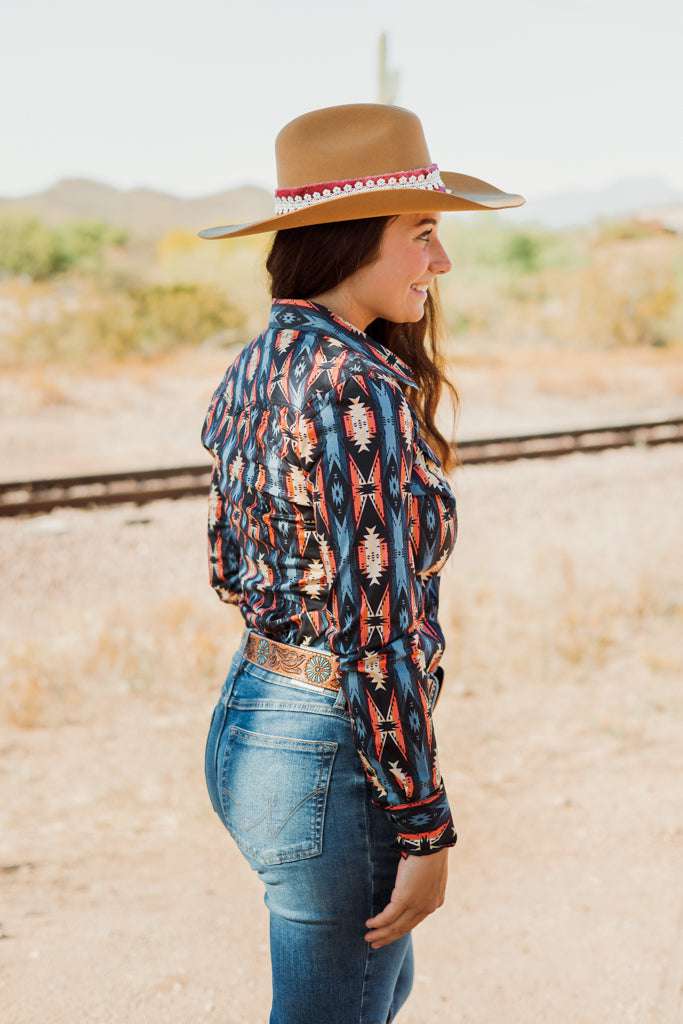 Sunsets On The Road Button Down - The Glamorous Cowgirl