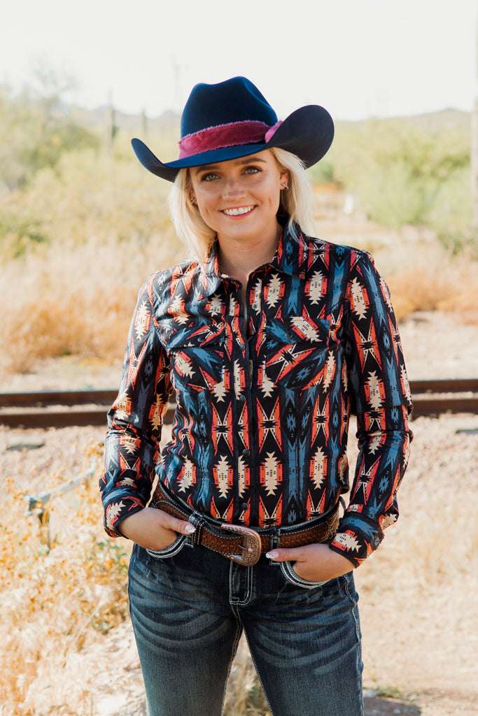 Sunsets On The Road Button Down - The Glamorous Cowgirl