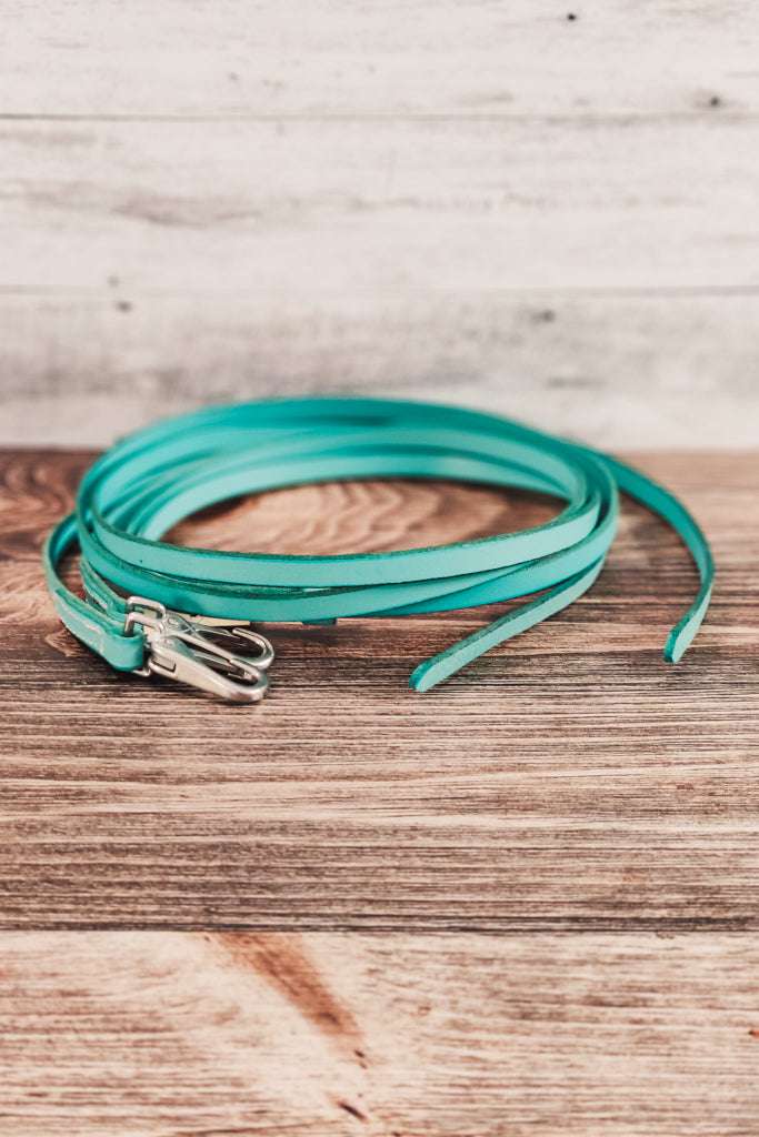 Turquoise Leather Split Reins - The Glamorous Cowgirl