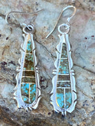 Turquoise &amp; Sterling Silver Jagged Club Dangle Earrings - The Glamorous Cowgirl