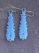 Turquoise &amp; Sterling Silver Jagged Club Dangle Earrings - The Glamorous Cowgirl