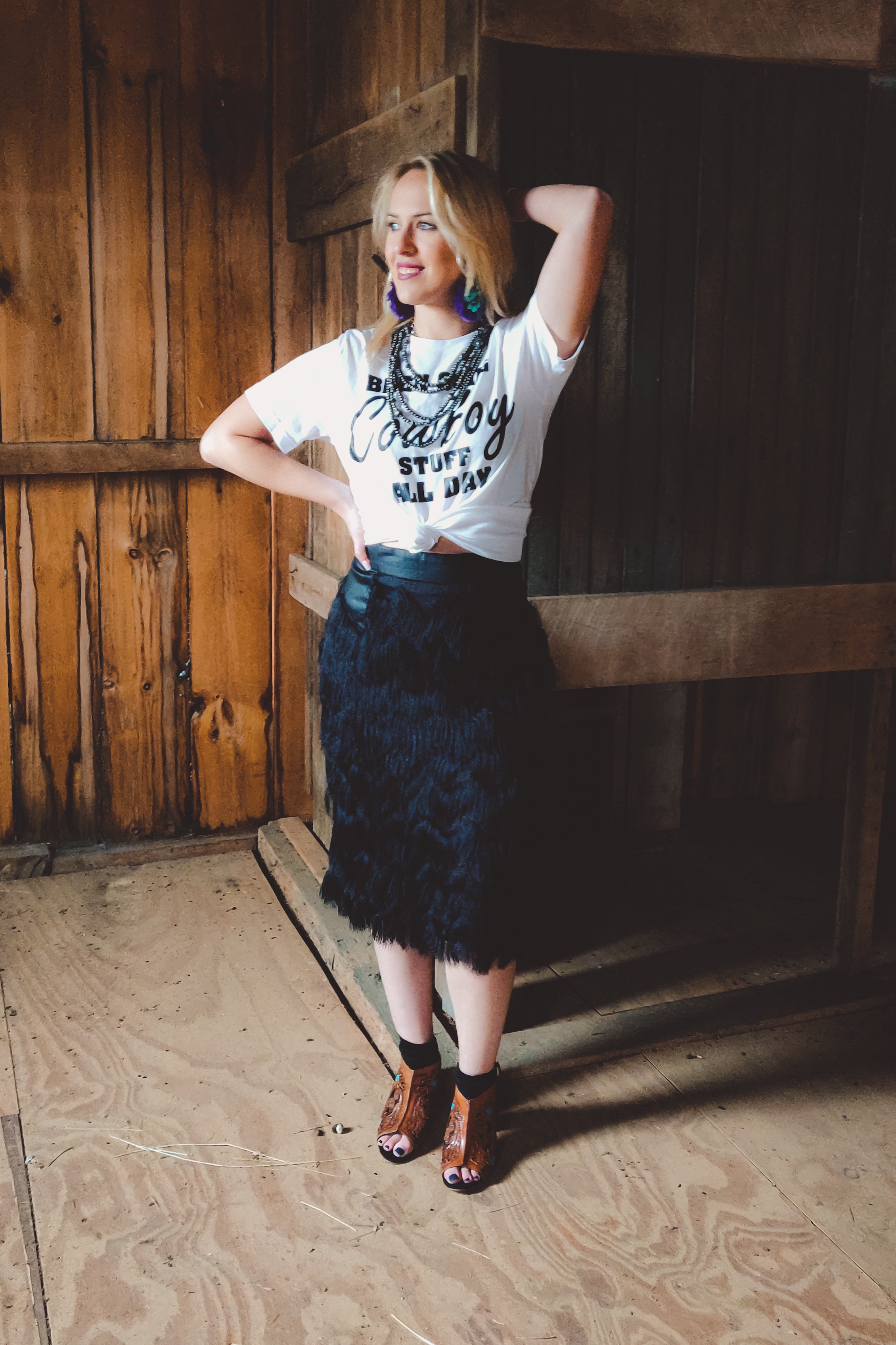 Valentina Midi Skirt - The Glamorous Cowgirl