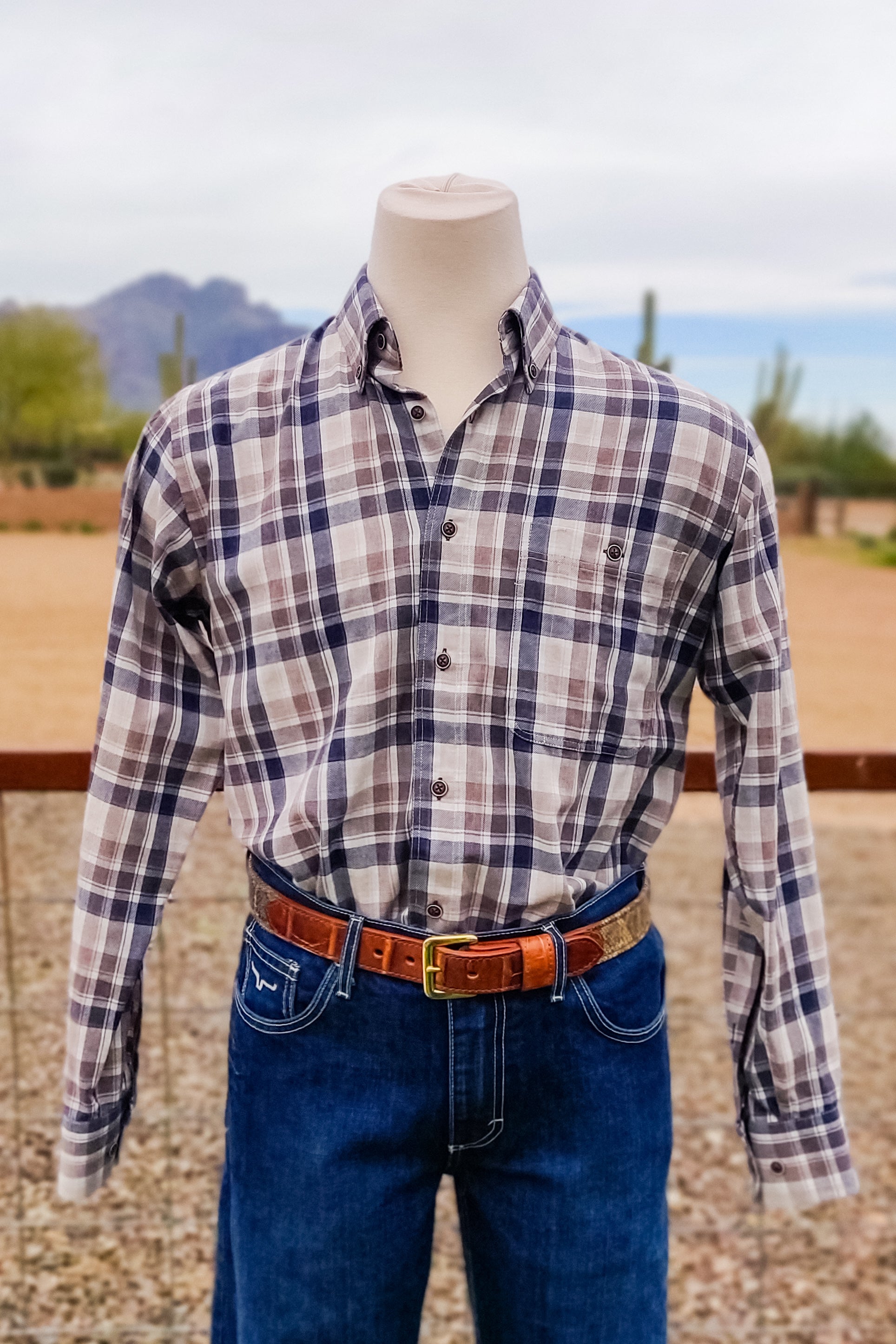 Oat Branch Brushed Cotton Button Down by Madison Creek Outfitters - The Glamorous Cowgirl