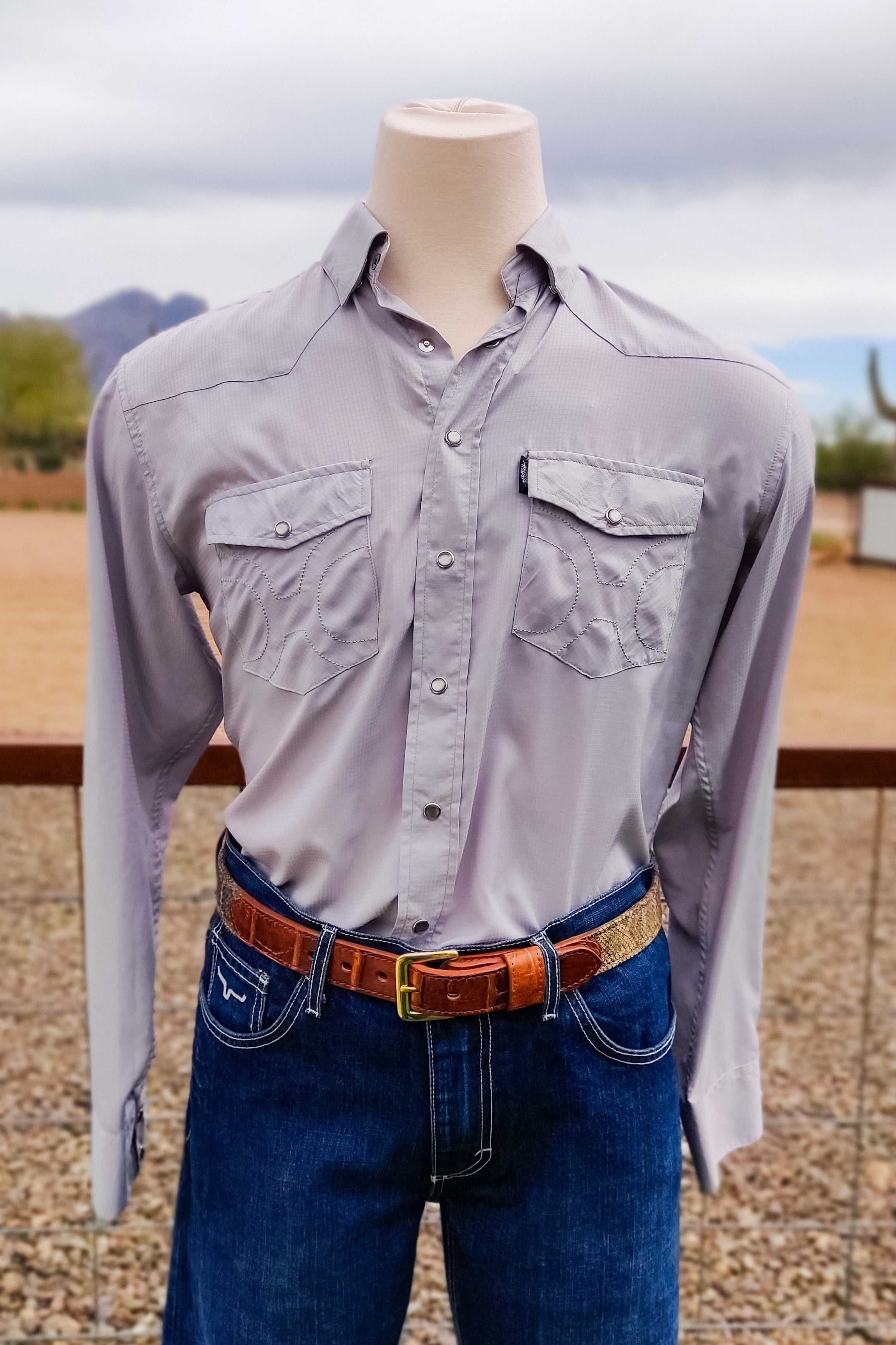 Grey Sol Button Down - The Glamorous Cowgirl