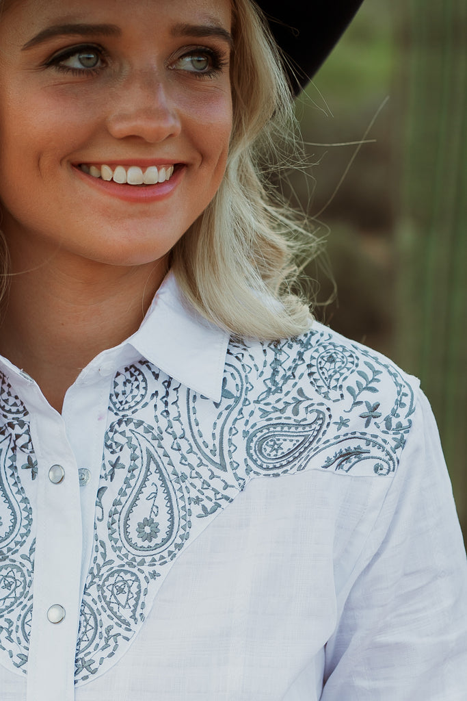 Classy Cowgirl Button Down - The Glamorous Cowgirl