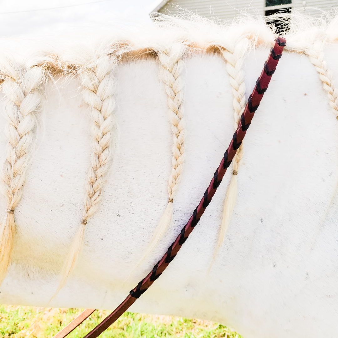 Black Laced Barrel Reins - The Glamorous Cowgirl