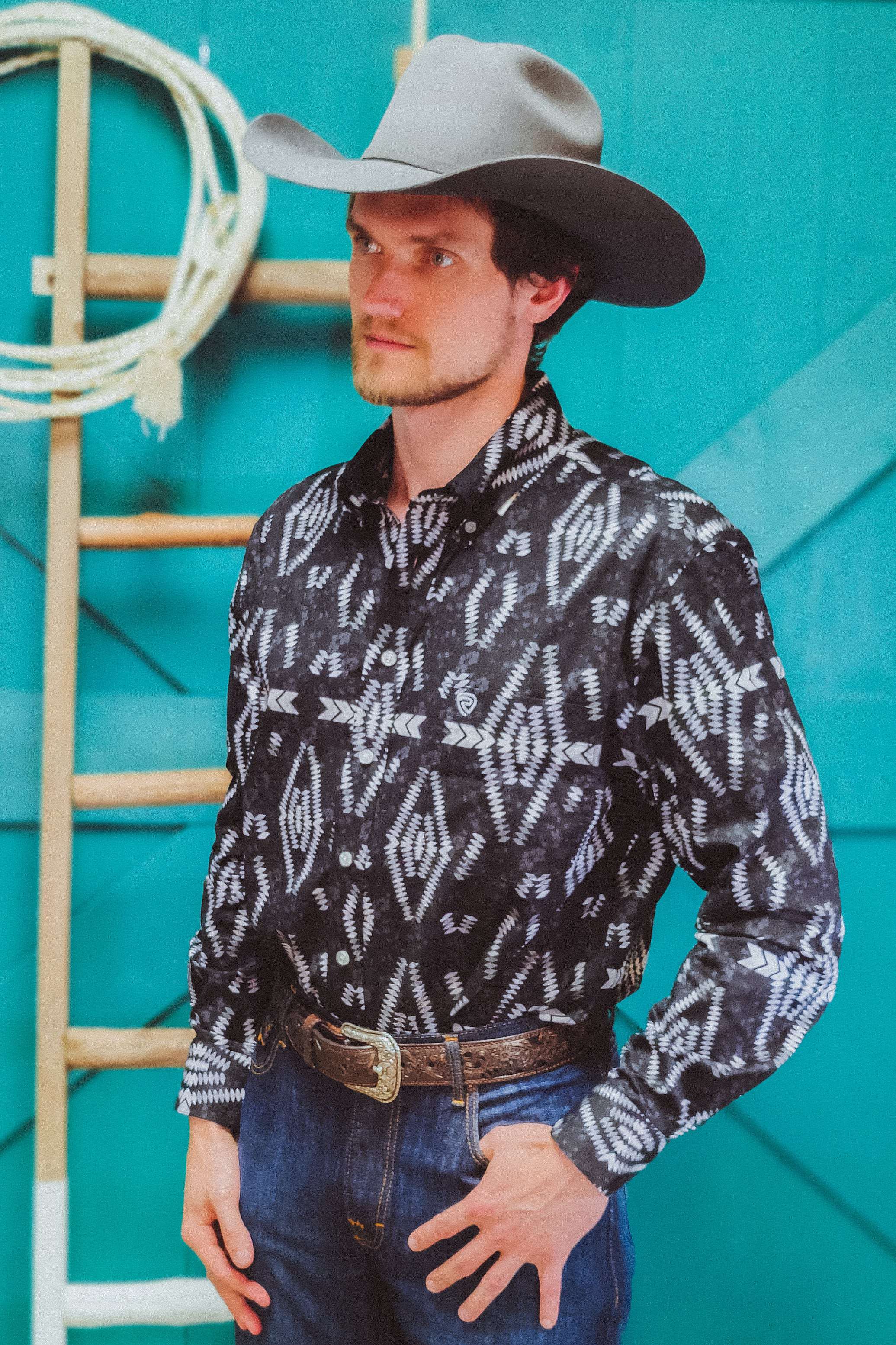 Black Stallion Button Down by Panhandle - The Glamorous Cowgirl