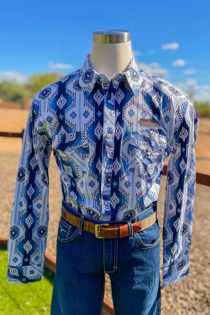 Blue Jean Cowboy Button Down by Panhandle - The Glamorous Cowgirl