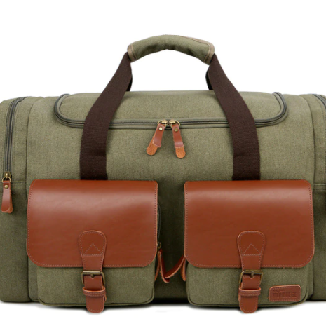 Canvas and Leather Duffle Bag - The Glamorous Cowgirl