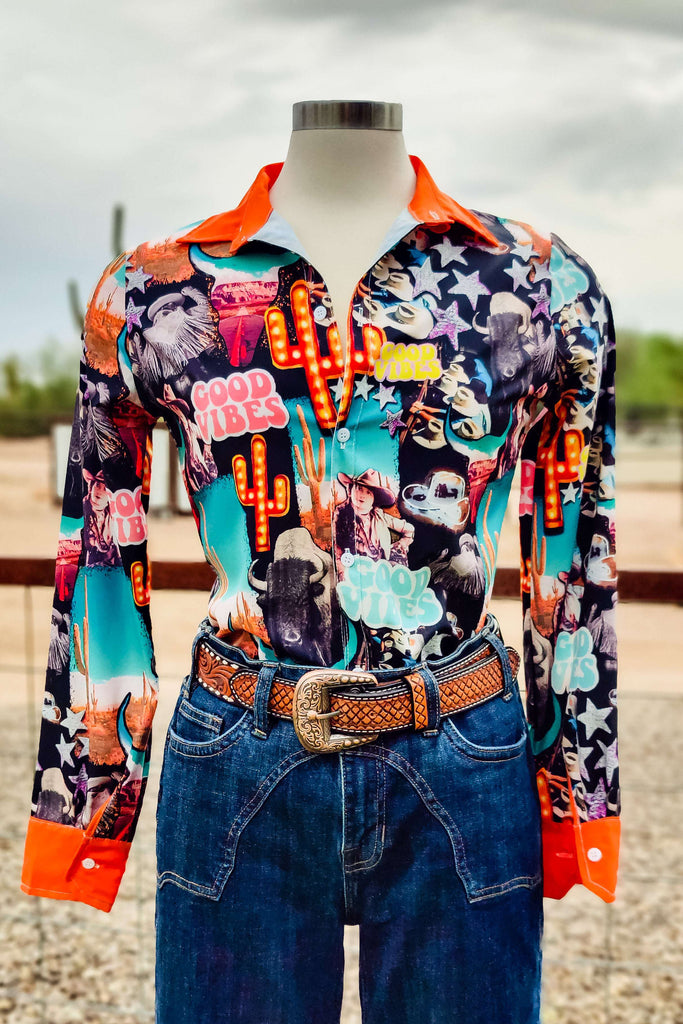 Cause I'm Feeling Good Button Down - The Glamorous Cowgirl