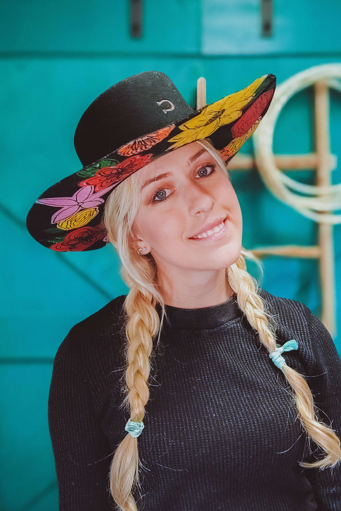 Happy Trails (Painted-Brim) by Charlie 1 Horse - The Glamorous Cowgirl