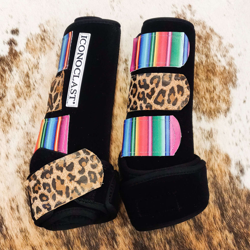 Leather Strap Boots - Serape Cheetah - The Glamorous Cowgirl