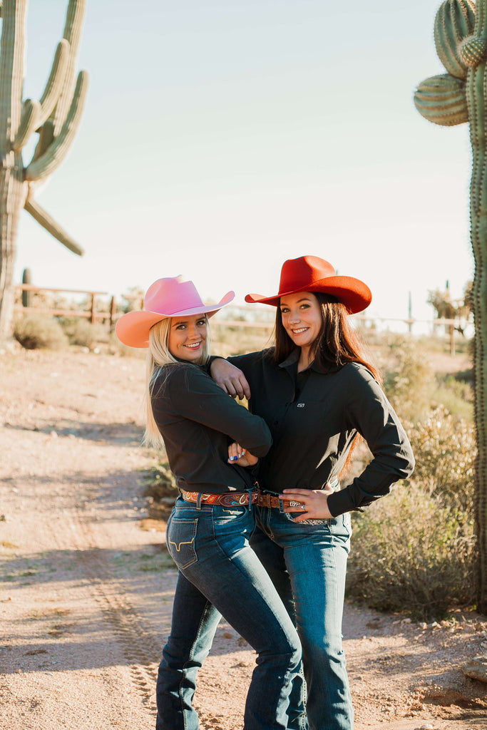 Linville Performance Button Down in Black - The Glamorous Cowgirl