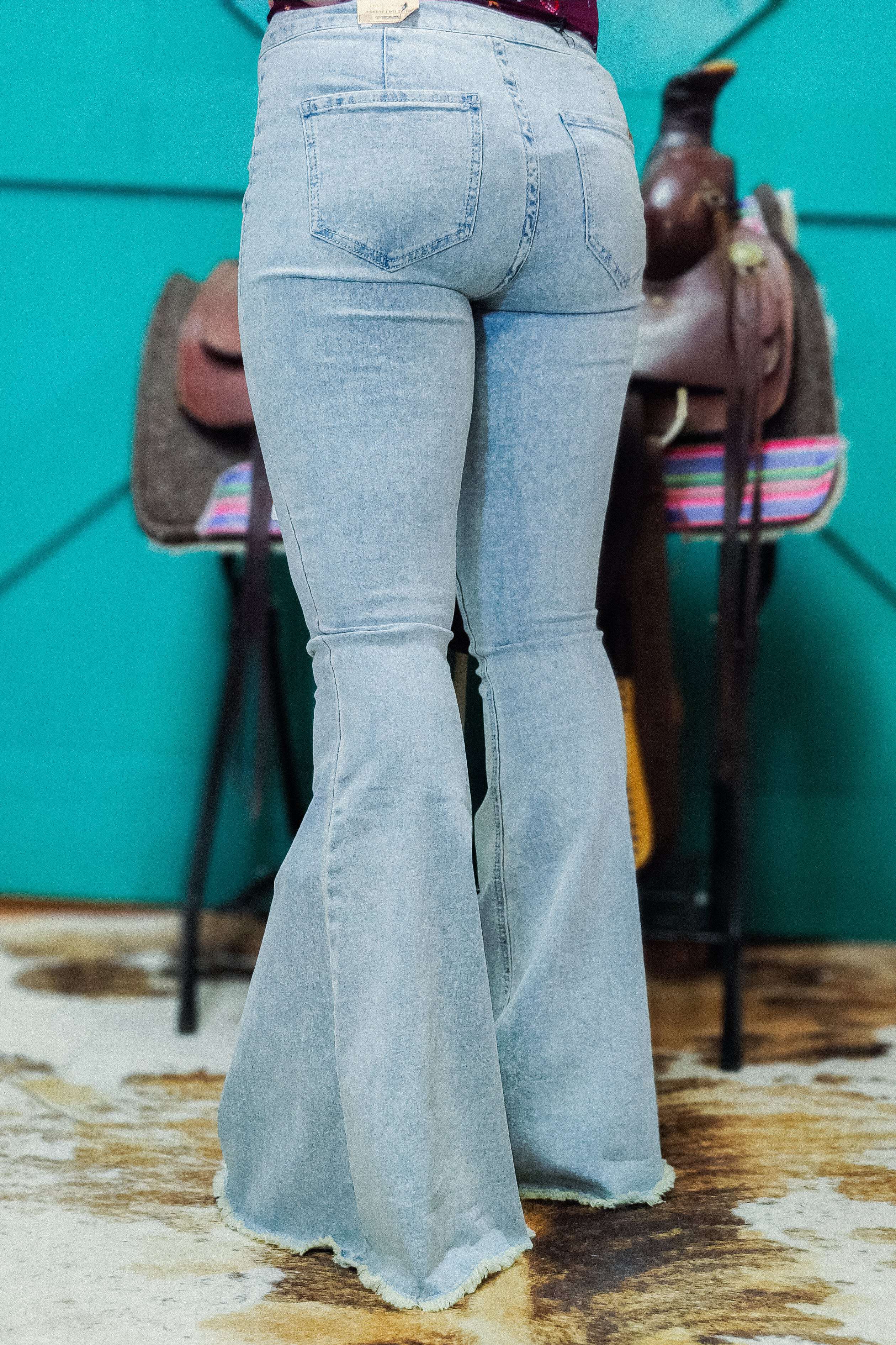 Regular Poly Lycra Ladies Bell Bottom Jeans, Waist Size: 28-38