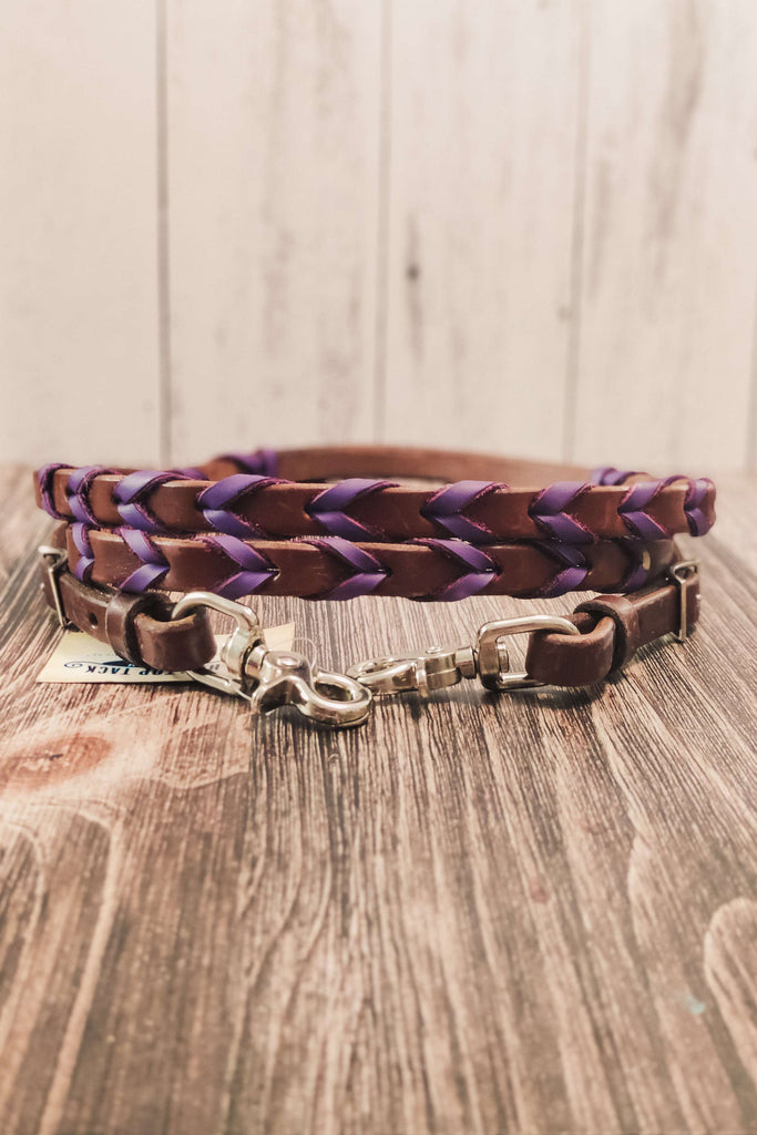 Purple Laced Barrel Reins - The Glamorous Cowgirl