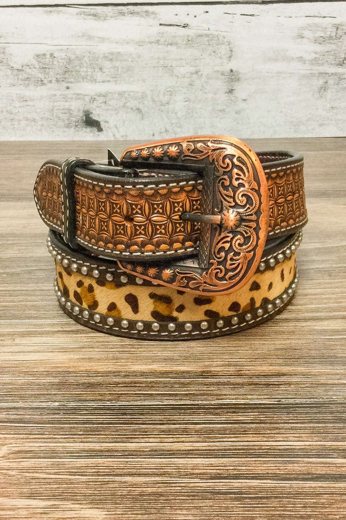 Rafter T Tooled Belt - Cheetah - The Glamorous Cowgirl