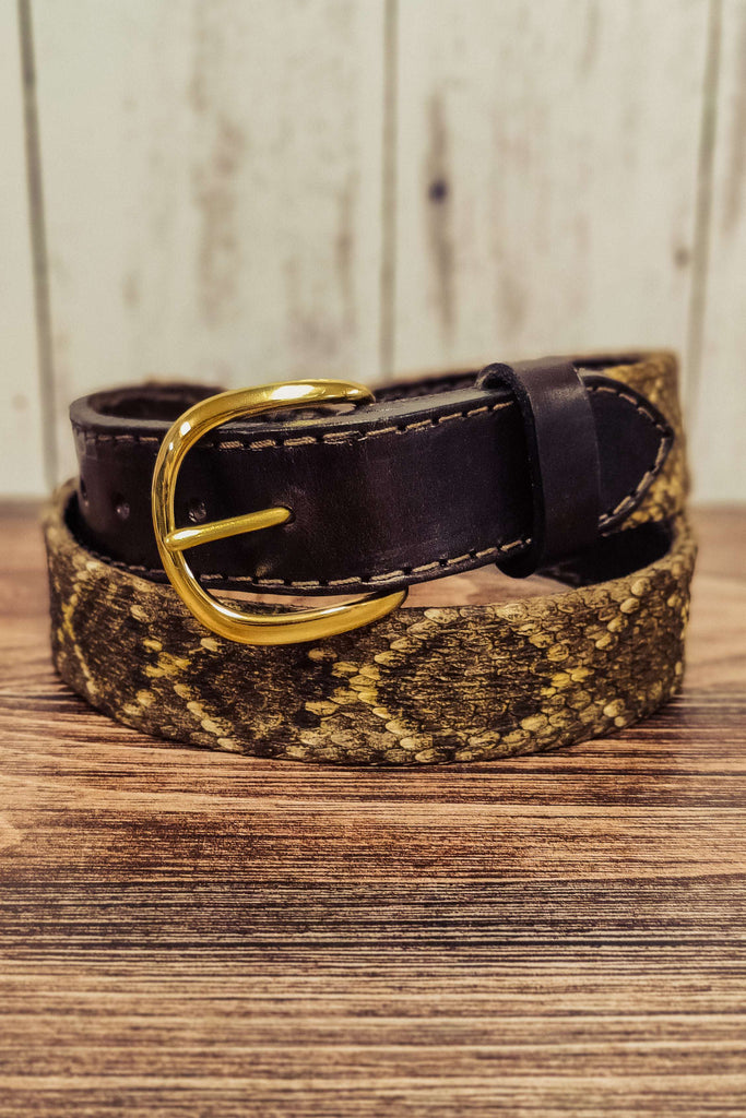 Rattlesnake and Bridle Leather Belt - The Glamorous Cowgirl