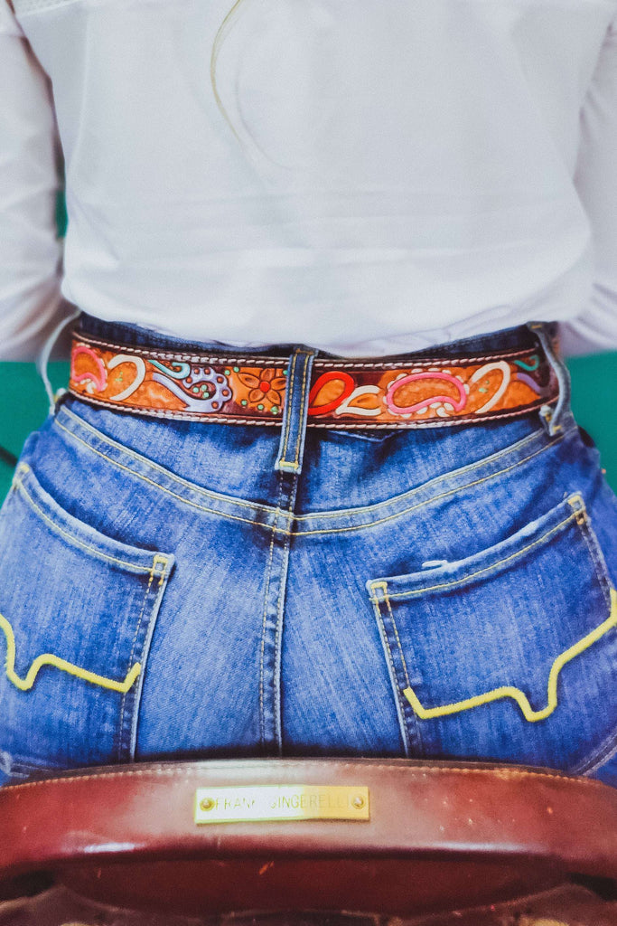 Retro Paisley Tooled Belt - American Darling - The Glamorous Cowgirl