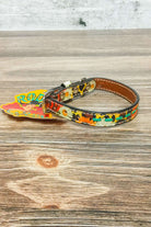Rodeo Quincy Printed Leather Dog Collar - Wild Cheetah - The Glamorous Cowgirl