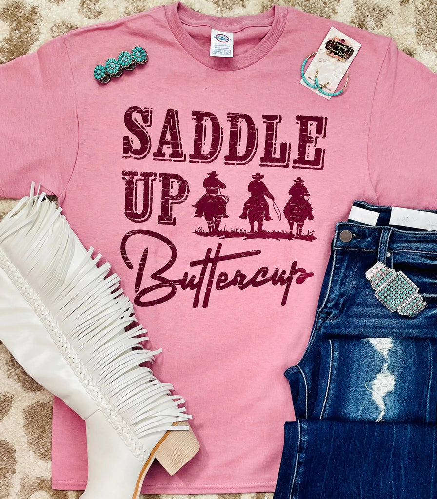 Saddle Up Buttercup Tee - The Glamorous Cowgirl