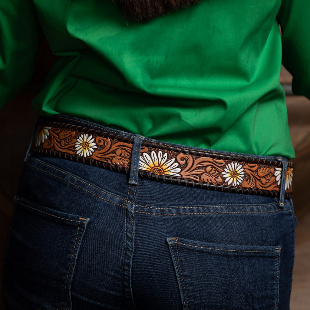 Tooled Belt - Daisy - The Glamorous Cowgirl