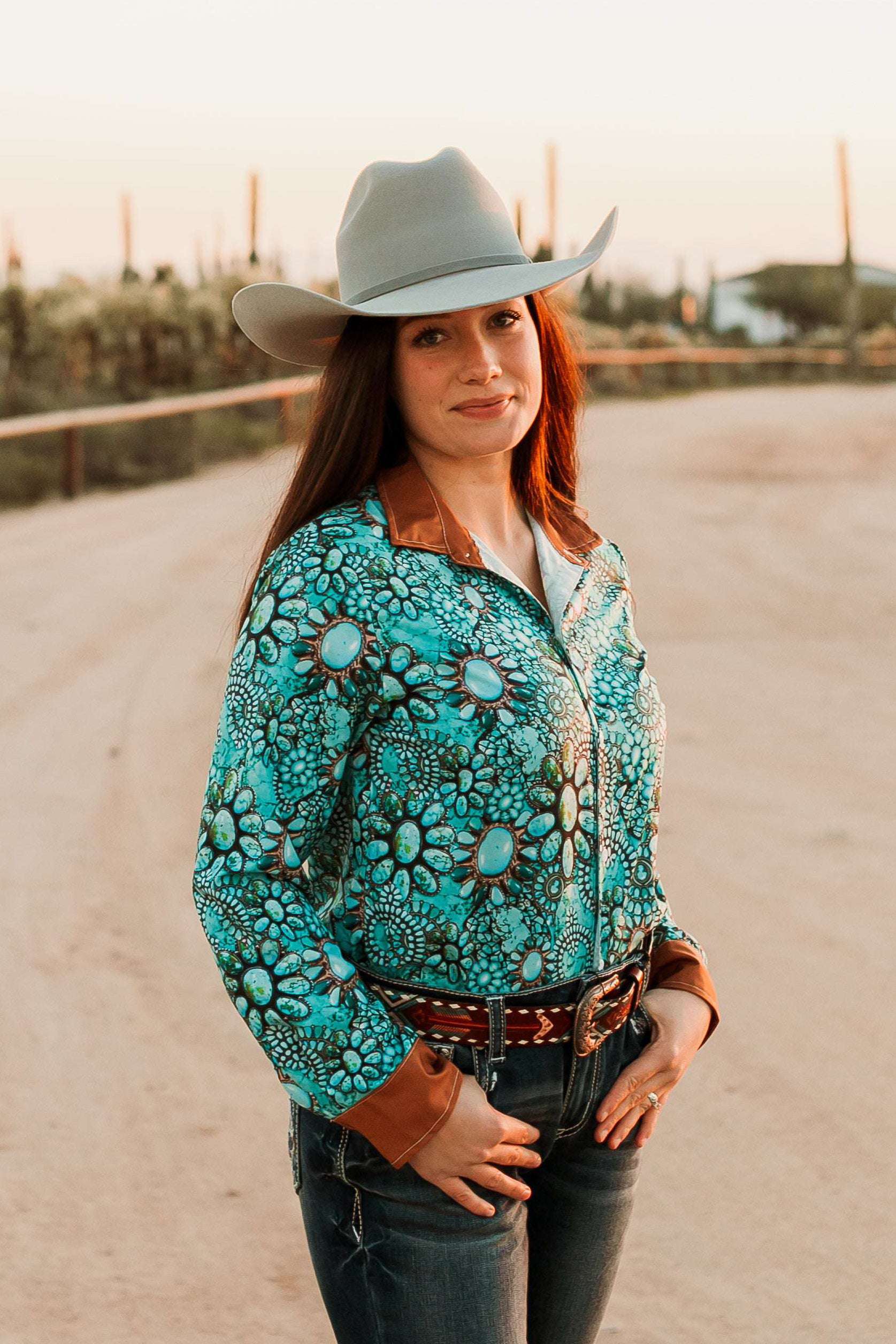 Turquoise Are Cowgirl Diamonds Button Down - The Glamorous Cowgirl