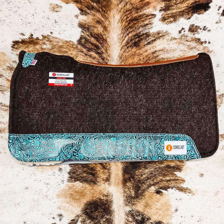 Turquoise Floral Iconoclast Saddle Pad - The Glamorous Cowgirl