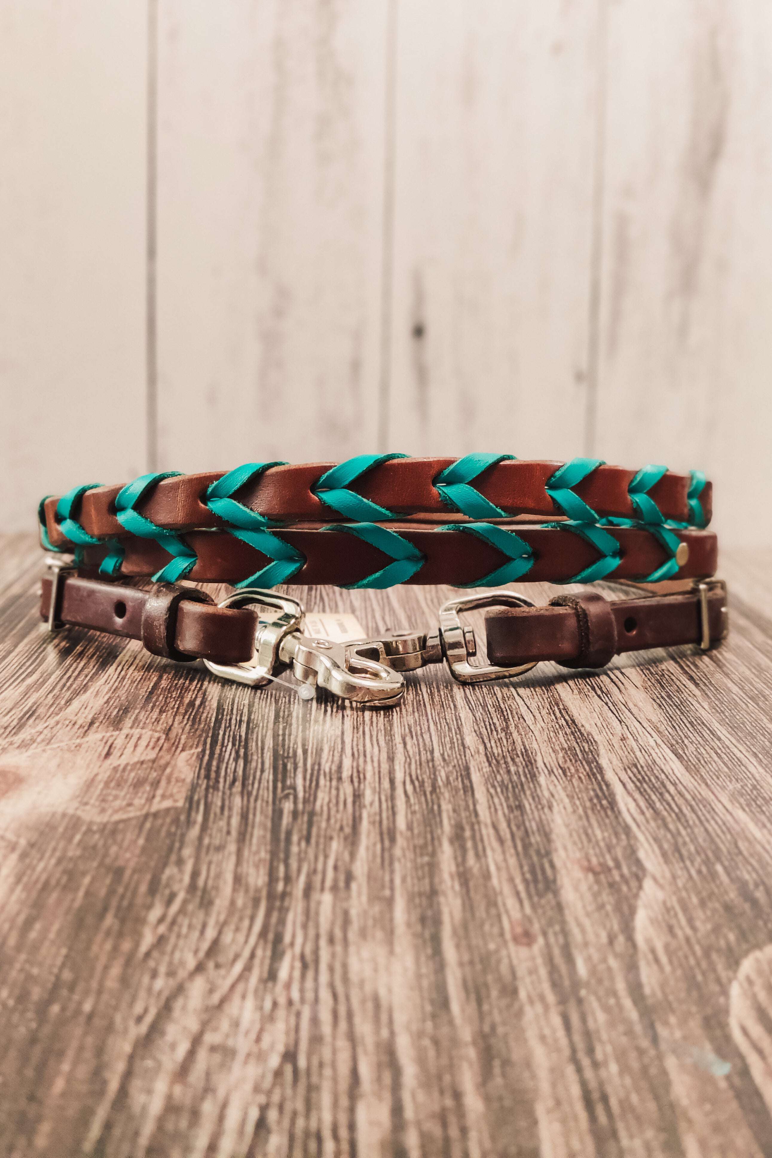 Turquoise Laced Barrel Reins - The Glamorous Cowgirl