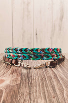 Turquoise &amp; Serape Double Laced Barrel Reins - The Glamorous Cowgirl