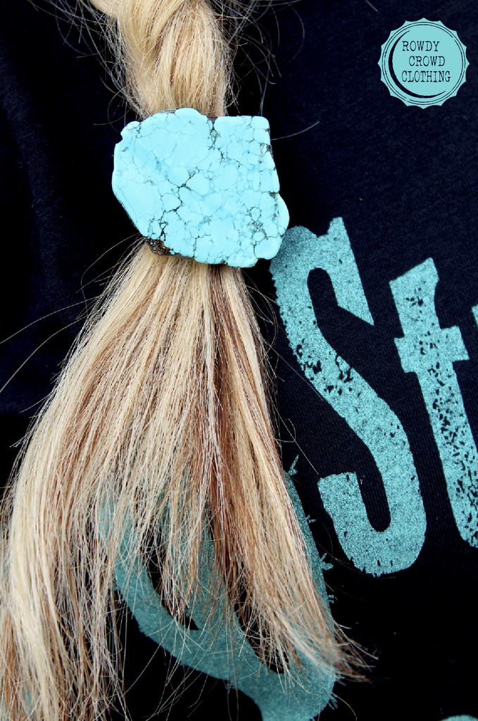 Turquoise Slab Hair Tie - The Glamorous Cowgirl